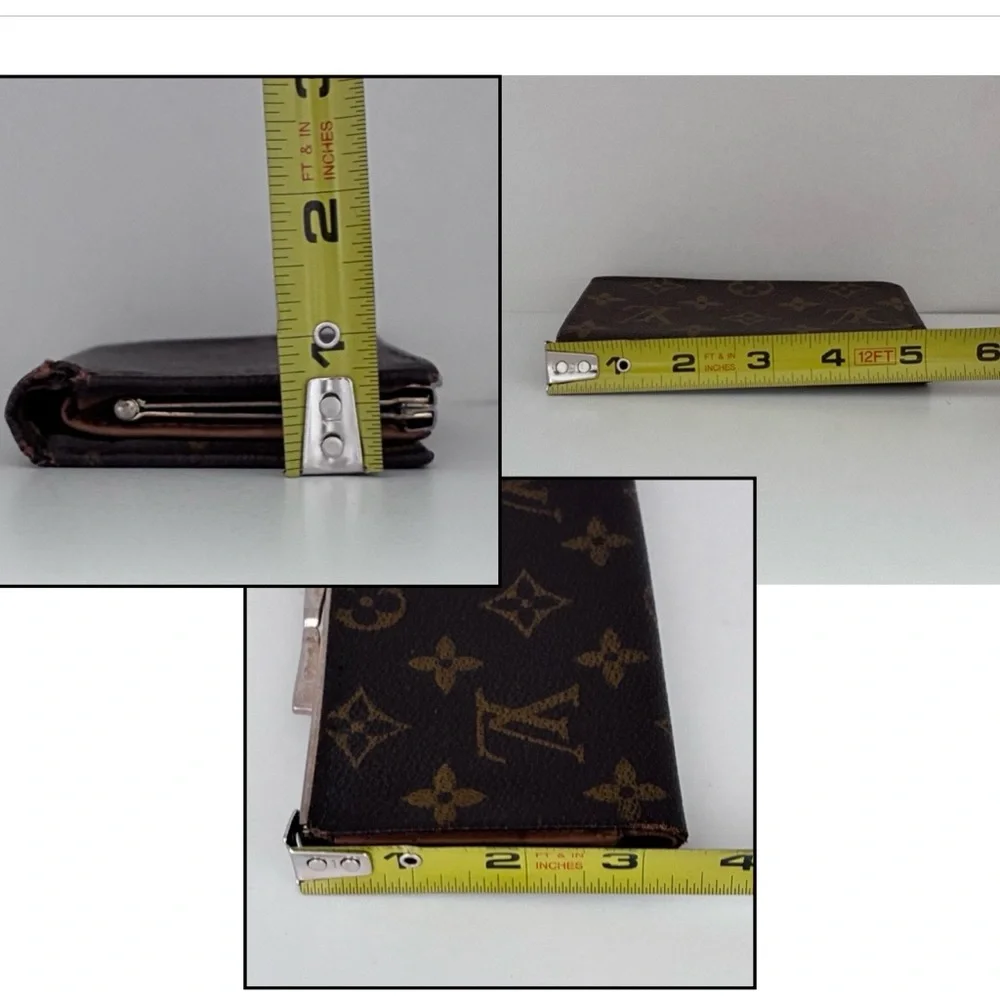 Vintage Louis Vuitton Monogram Print Kiss Lock Wallet Saks Fifth Avenue Rare